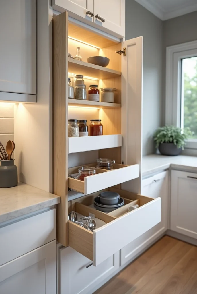 Compact kitchen cabinet organizer