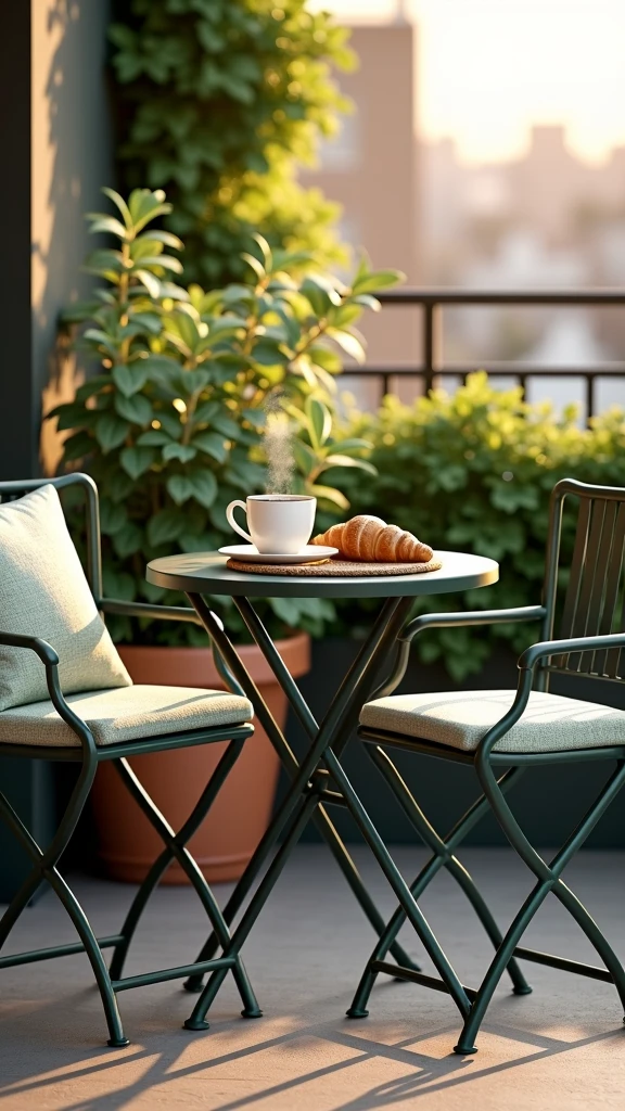 Compact outdoor bistro set