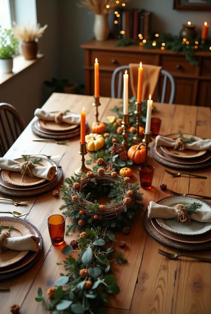 Cozy Autumn Winter Table Setting