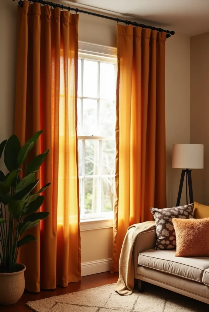 Elegant Warm Toned Window Treatments