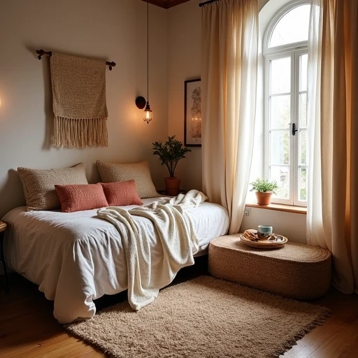 Layered textures and soft furnishings