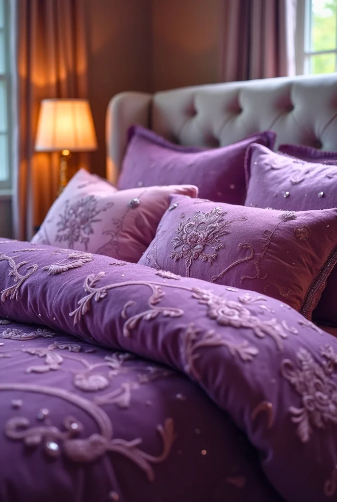 Luxury purple bedding set