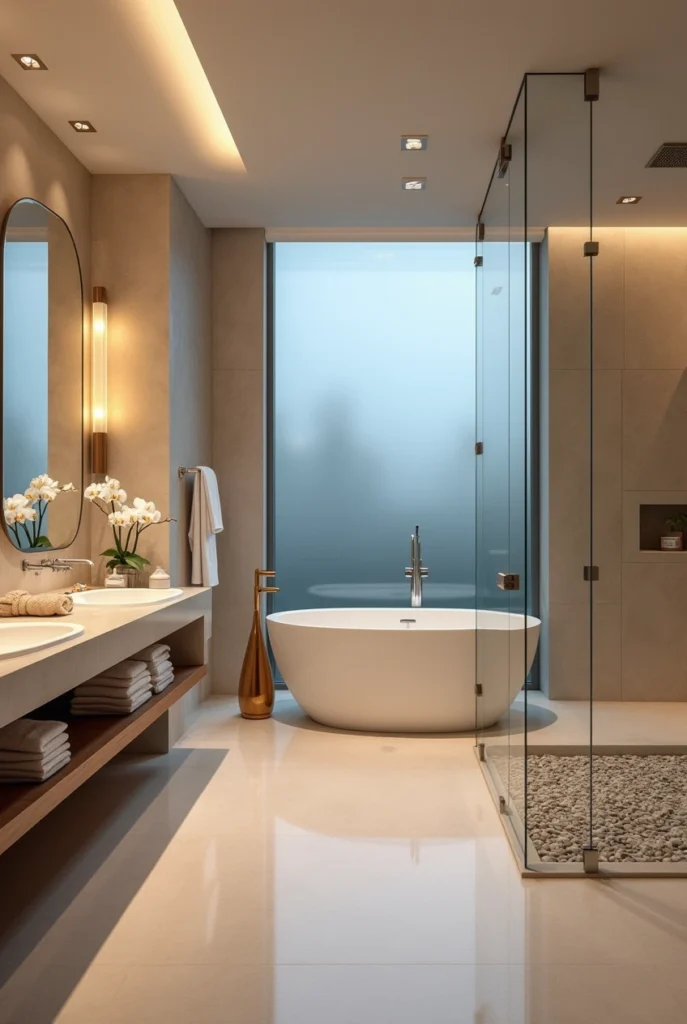 Luxury spa like bathroom decor