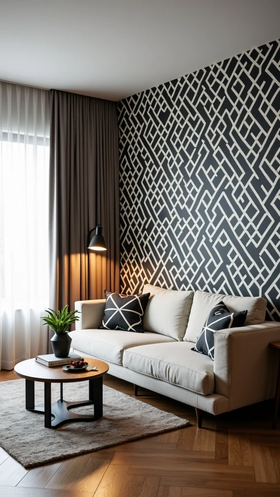 Modern accent wall wallpaper