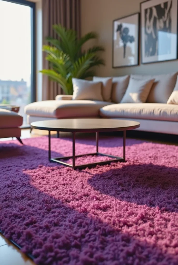 Plush purple area rug