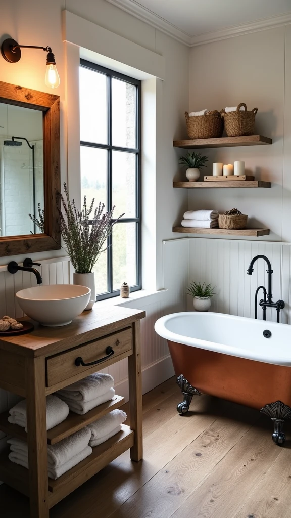 Rustic farmhouse bathroom charm