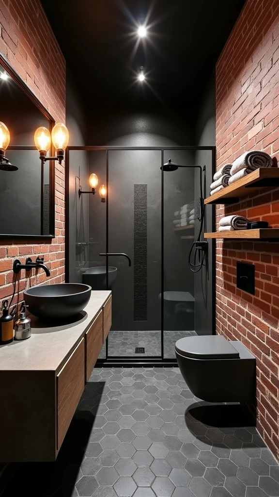 Urban industrial bathroom aesthetic