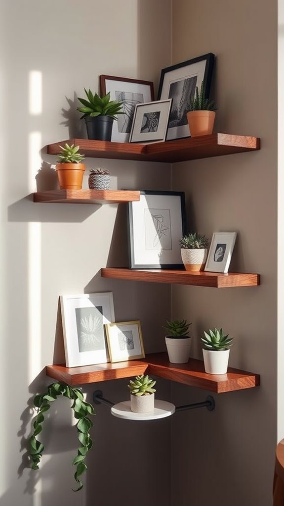 artistic floating shelf decor