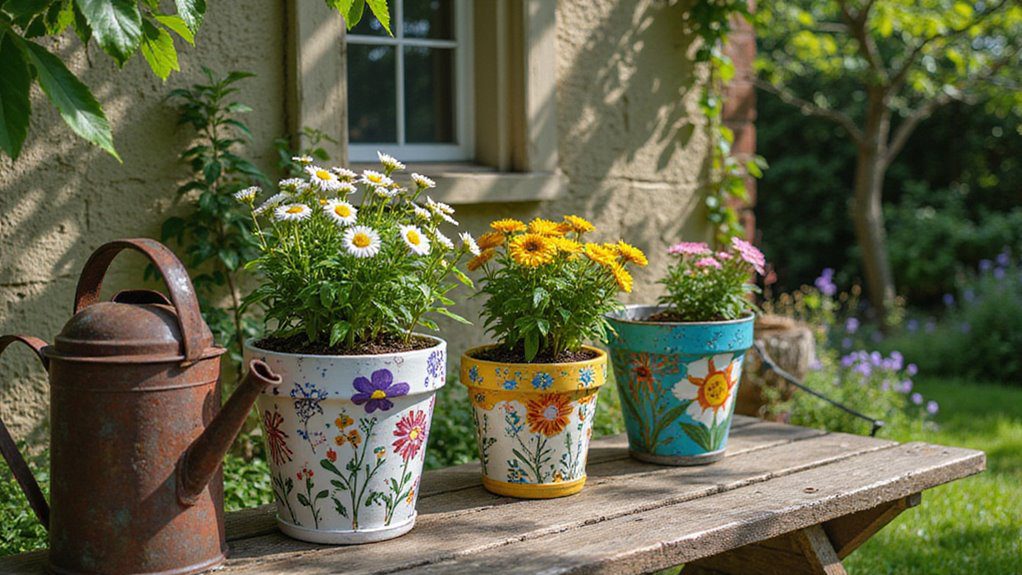 artistic floral ceramic pots