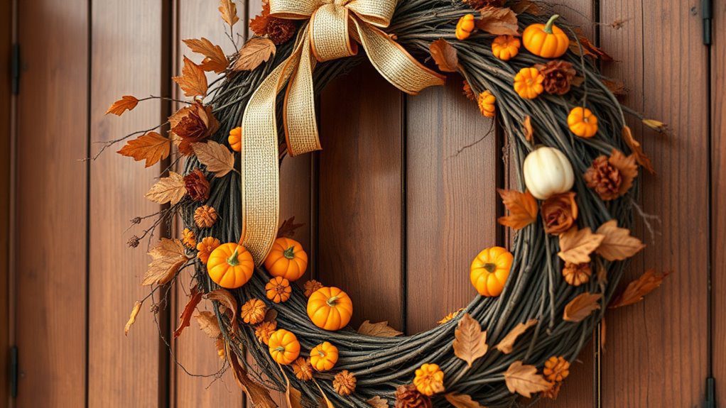 autumn themed decorative wreath