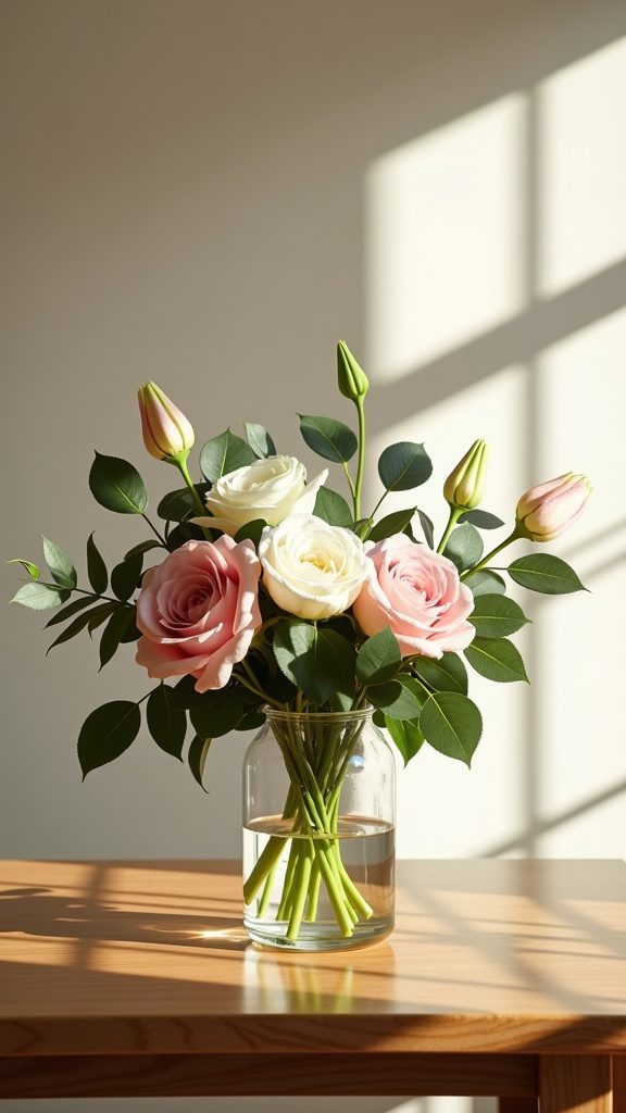 beautiful flower compositions displayed