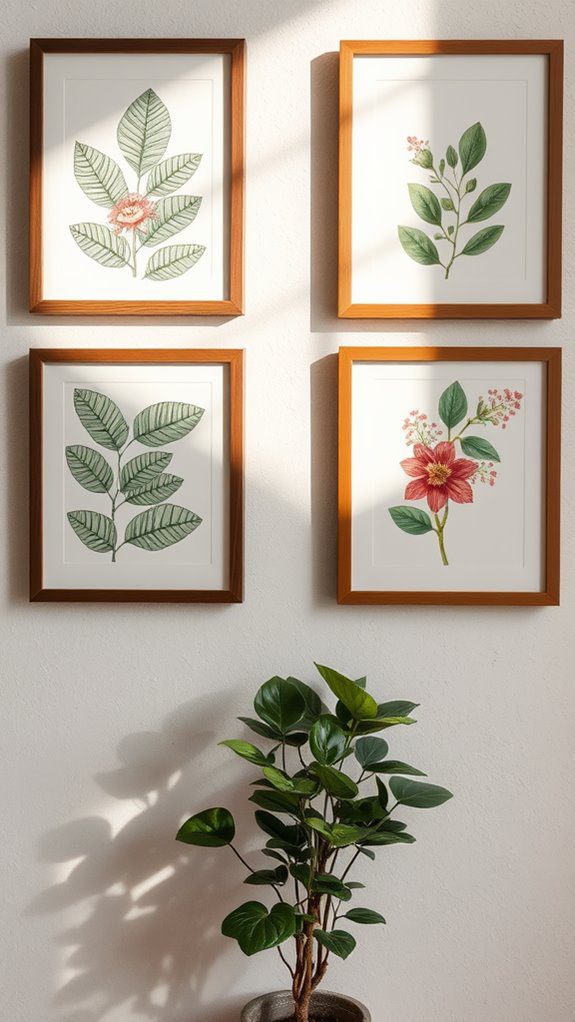 beautiful nature illustrations displayed
