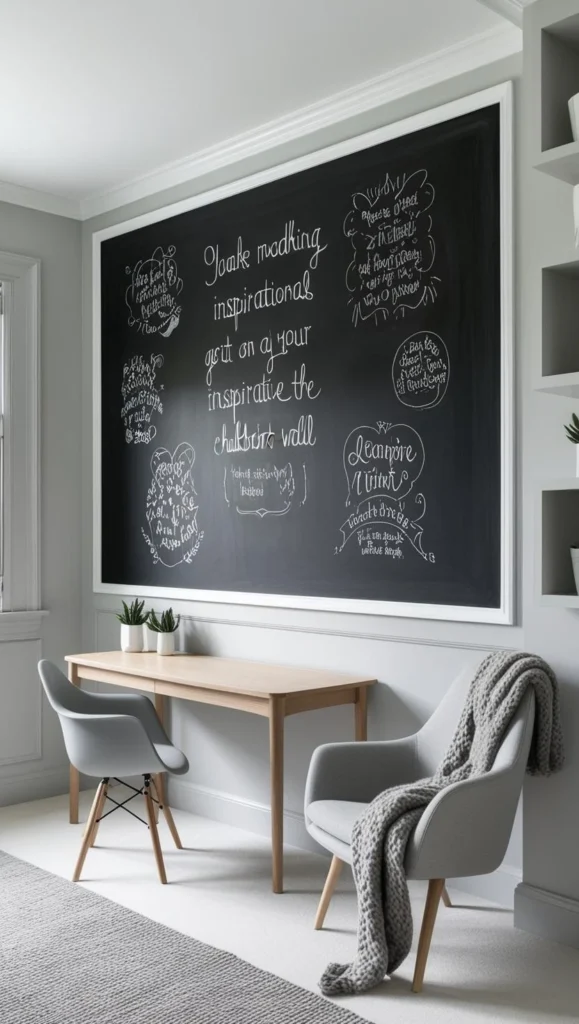 Chalkboard wall with handwritten