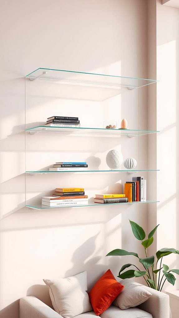 clear modern display shelves
