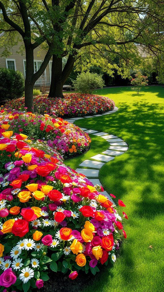colorful blooming floral displays