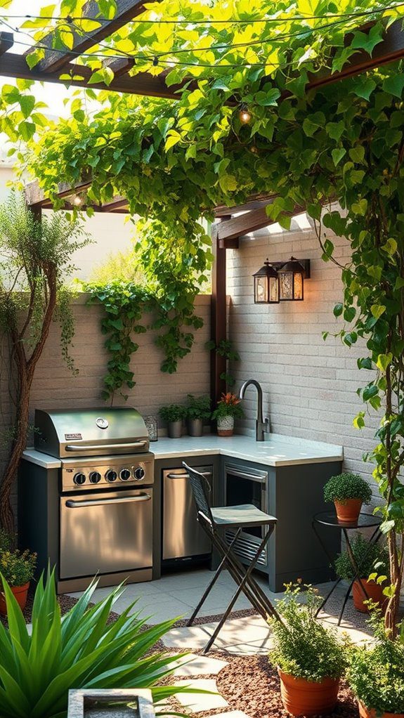 compact backyard cooking spaces