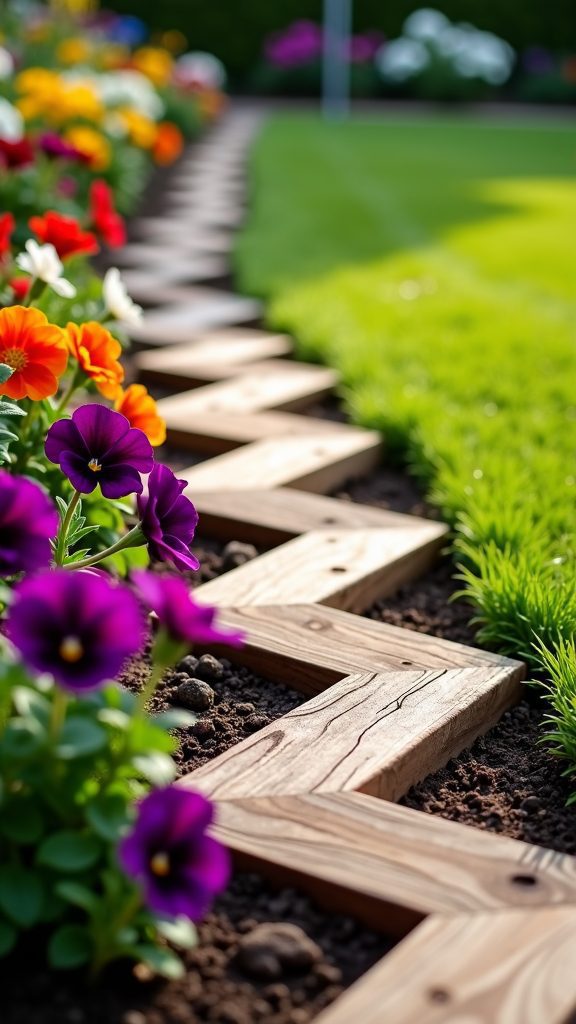 creative flower bed border