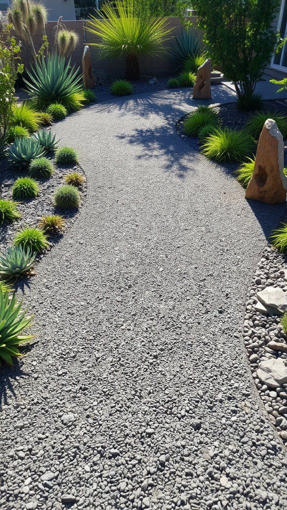 decorative gravel pathway installation