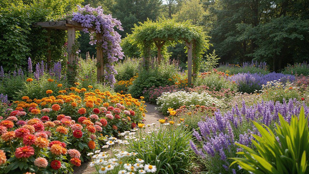 diverse flower garden selection