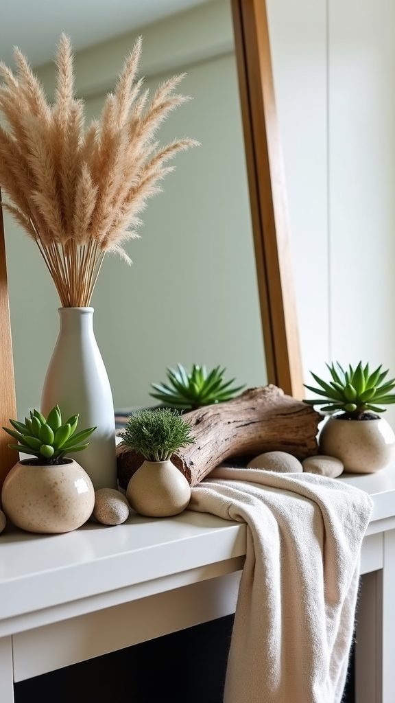 earth day mantel decor