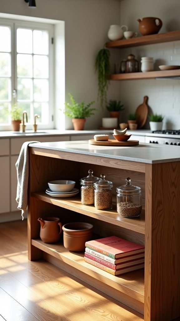 easy access open shelves