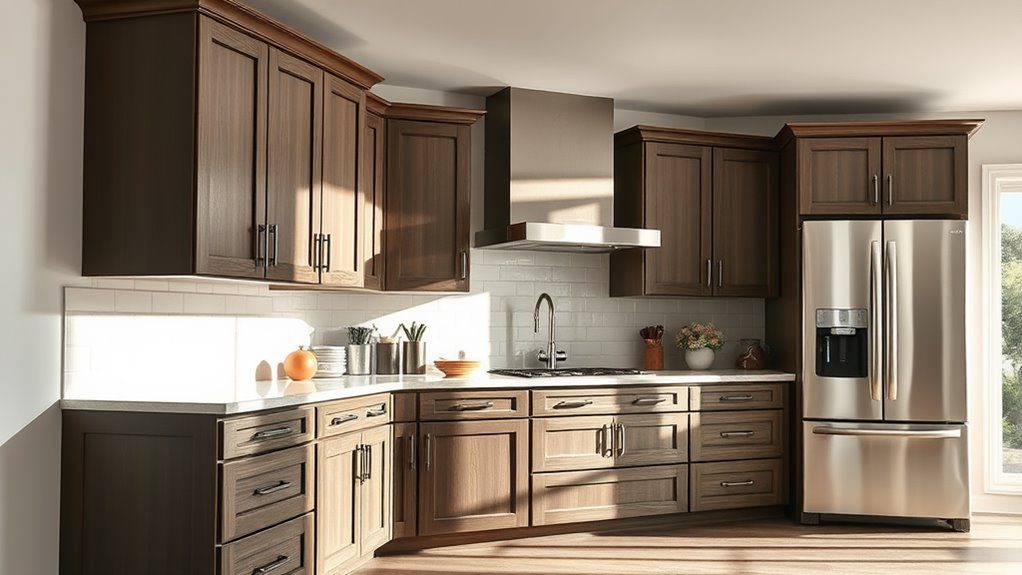 elegant dark taupe cabinetry