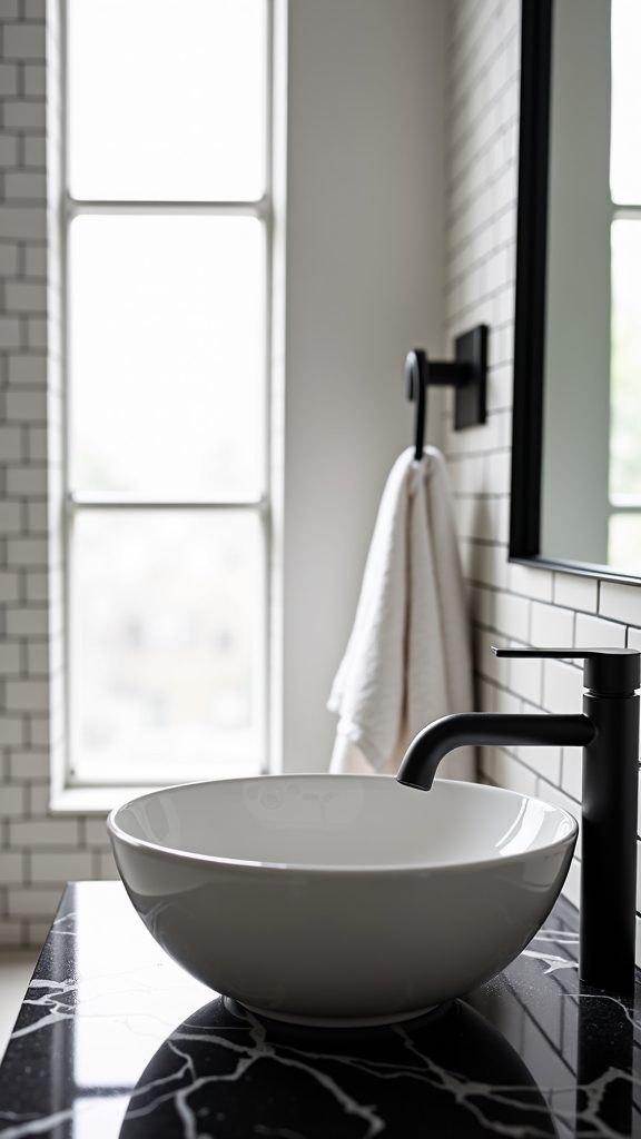 elegant monochrome bathroom design