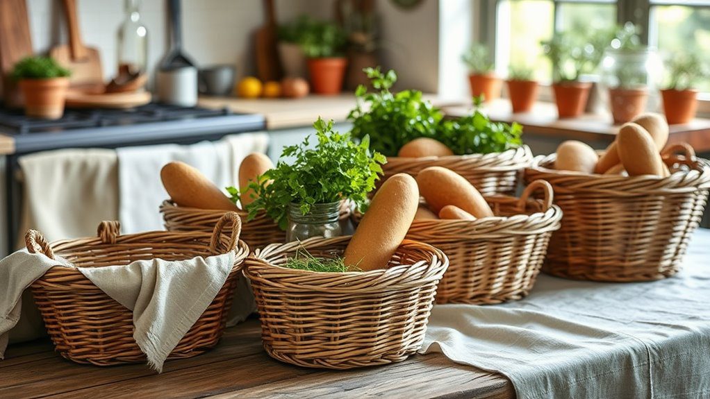 french woven storage baskets