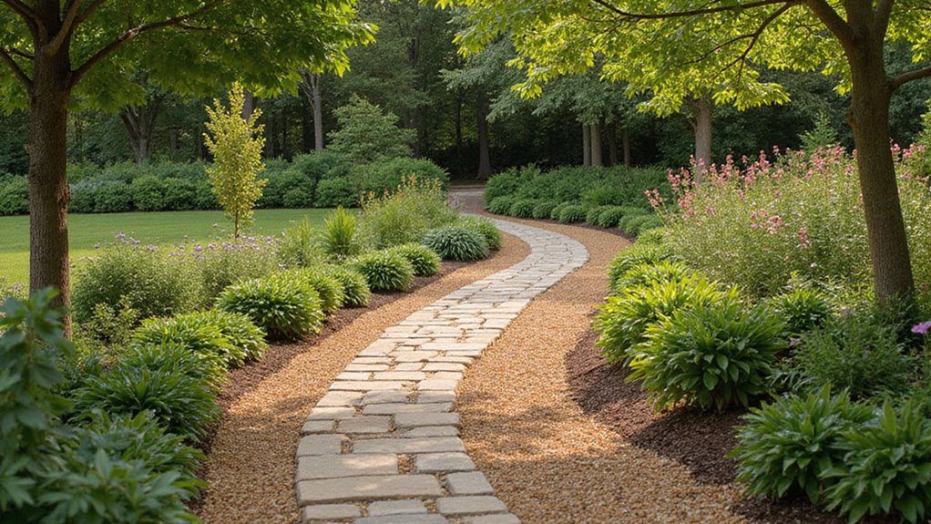 gravel and paver walkway