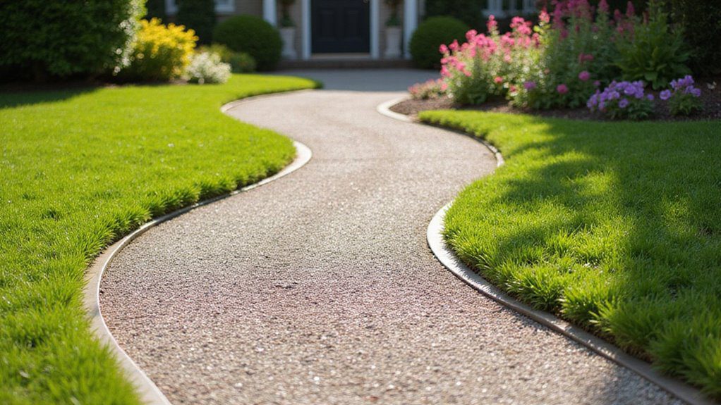 gravel path with metal edge