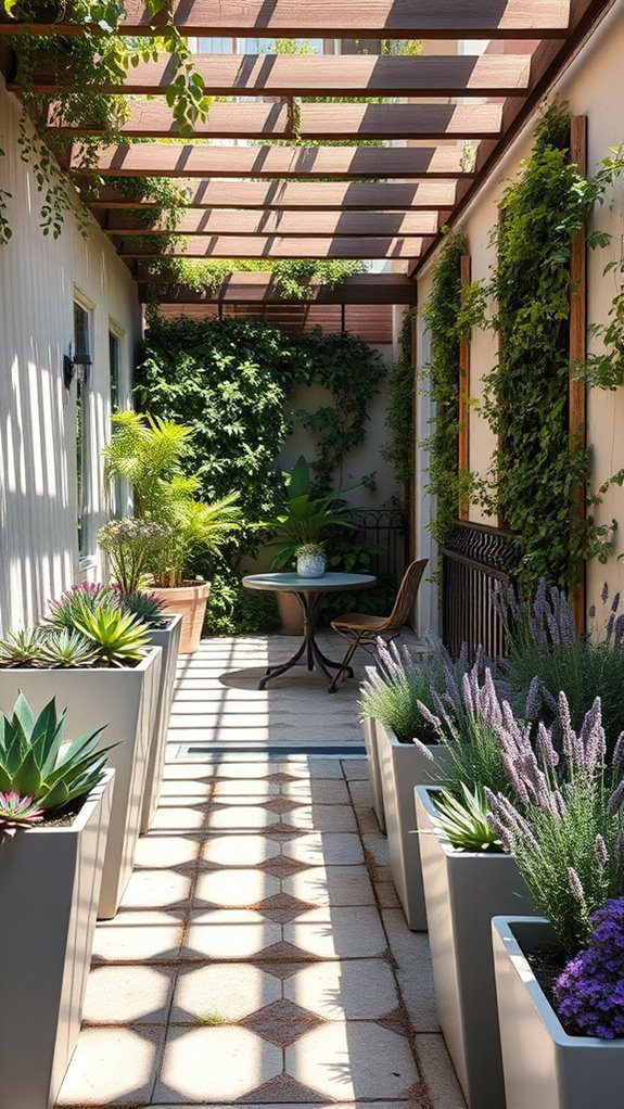 indoor greenery and containers