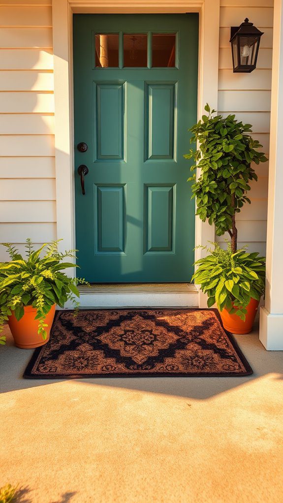 inviting entrance with mat