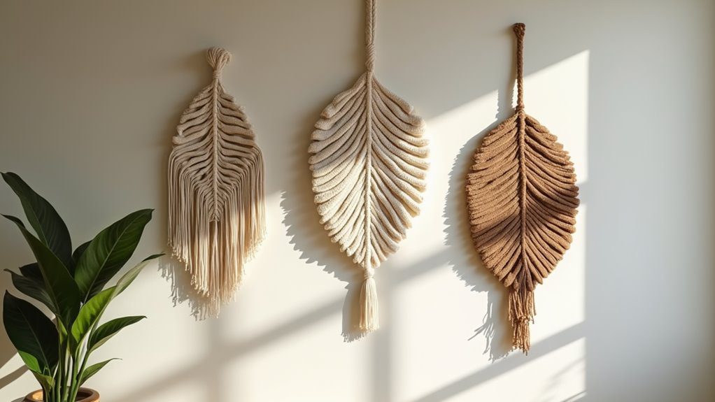 macram leaf wall decor