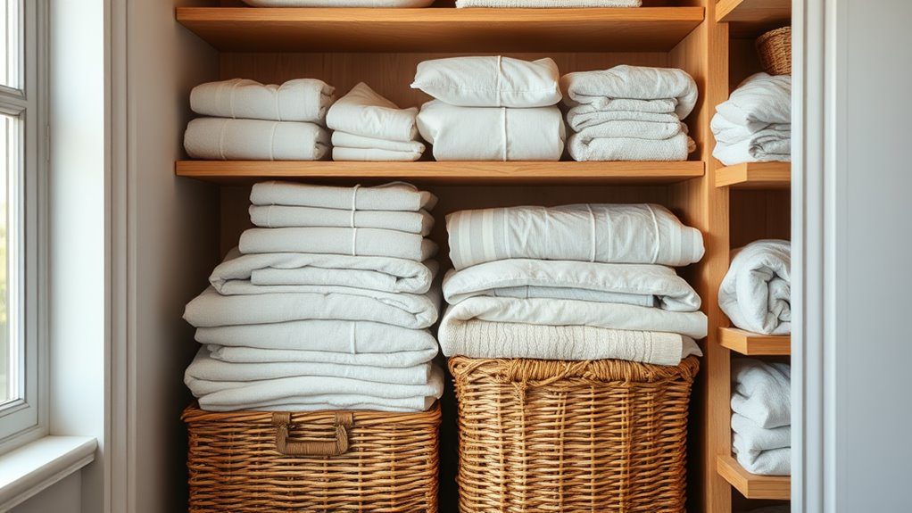 maximize linen closet space