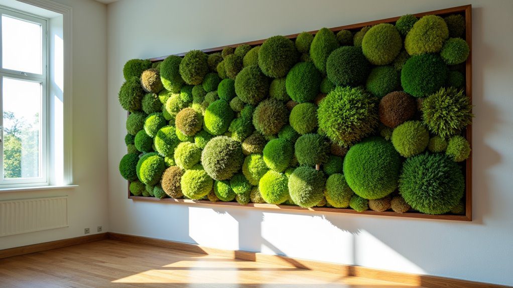moss inspired decorative wall display