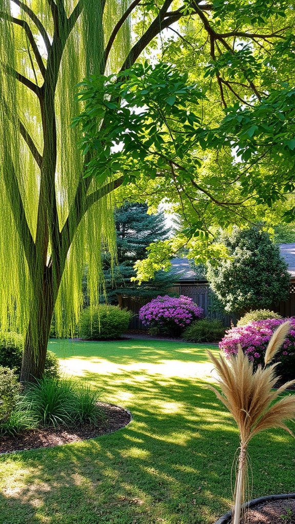 natural shade from vegetation