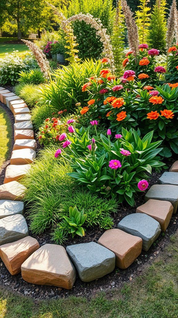 natural stone landscape border