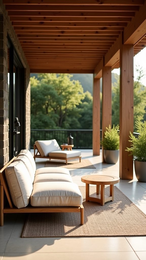 outdoor lounging space oasis