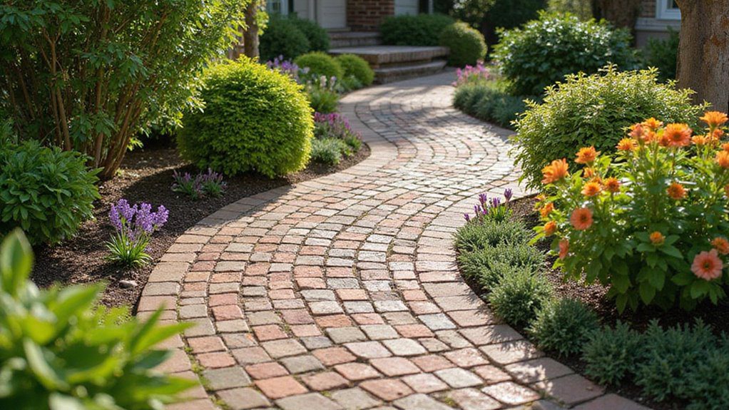 pebble and brick pathway