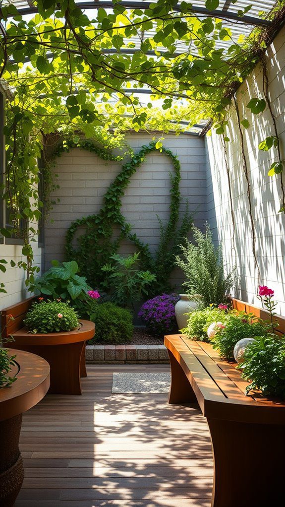planters with seating options