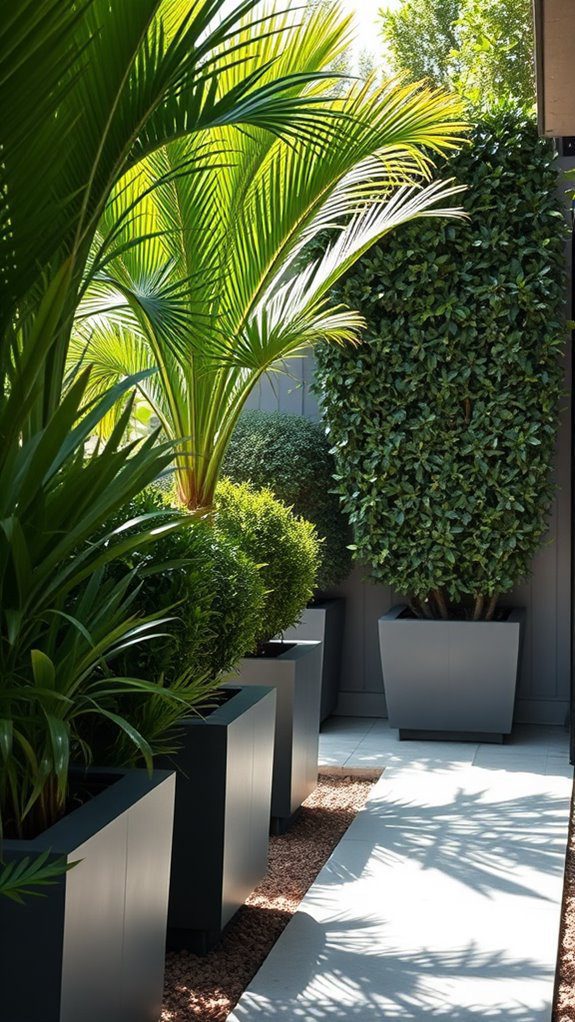 potted plants as partitions