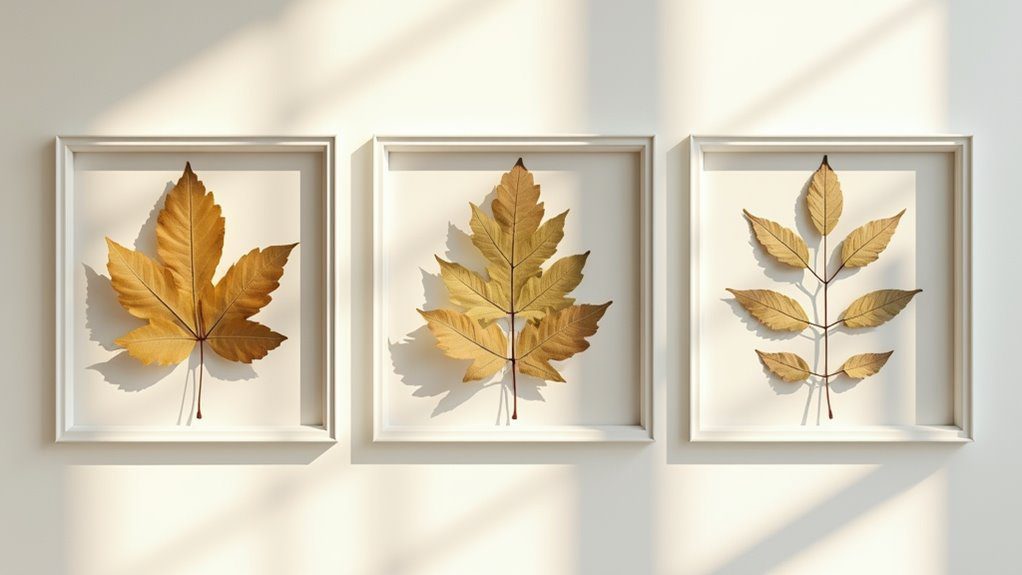 pressed leaves art creation