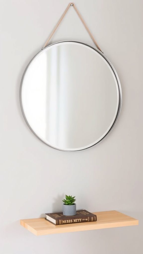 reflective shelf mirror design