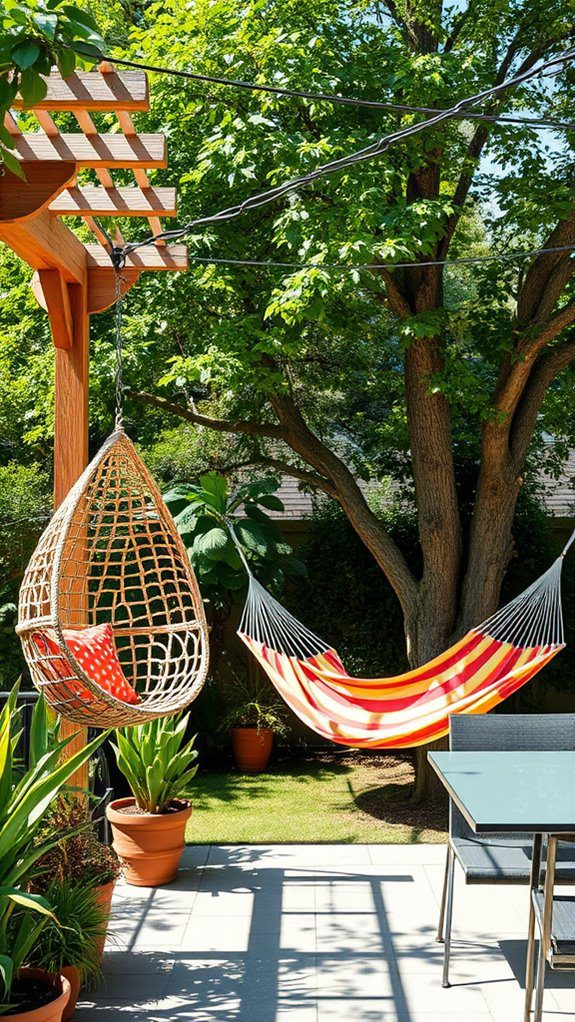 relaxing suspended seating options
