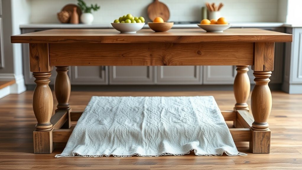 rustic central dining space