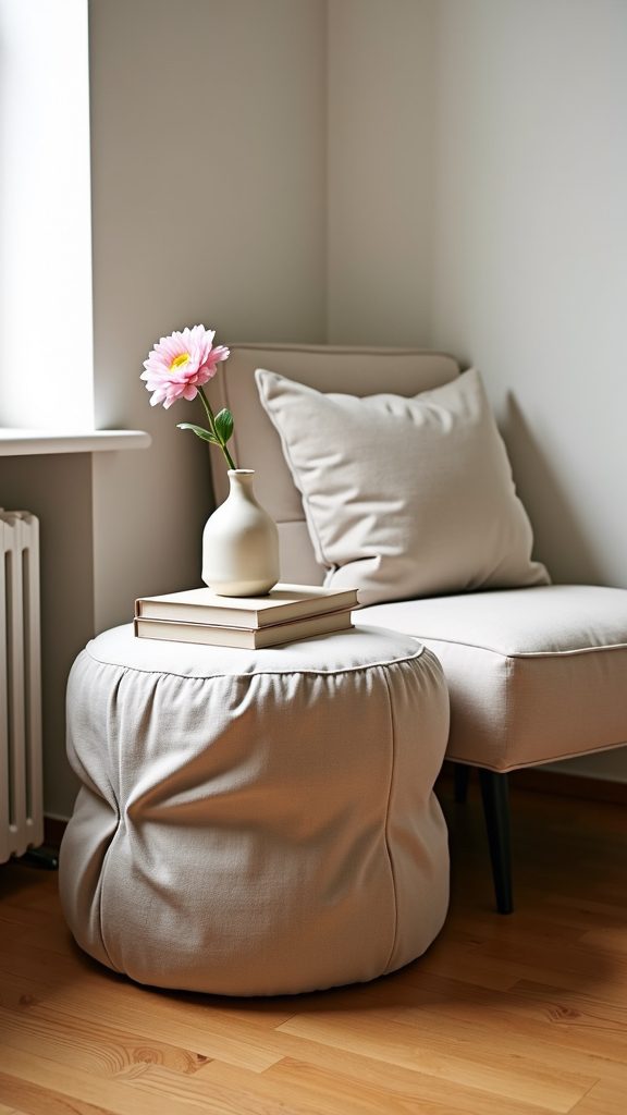 seating repurposed as table