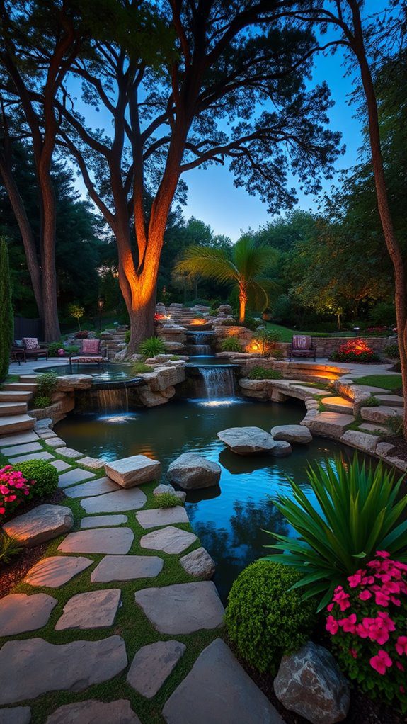 serene flowing water element