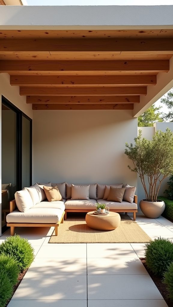 shaded al fresco dining space