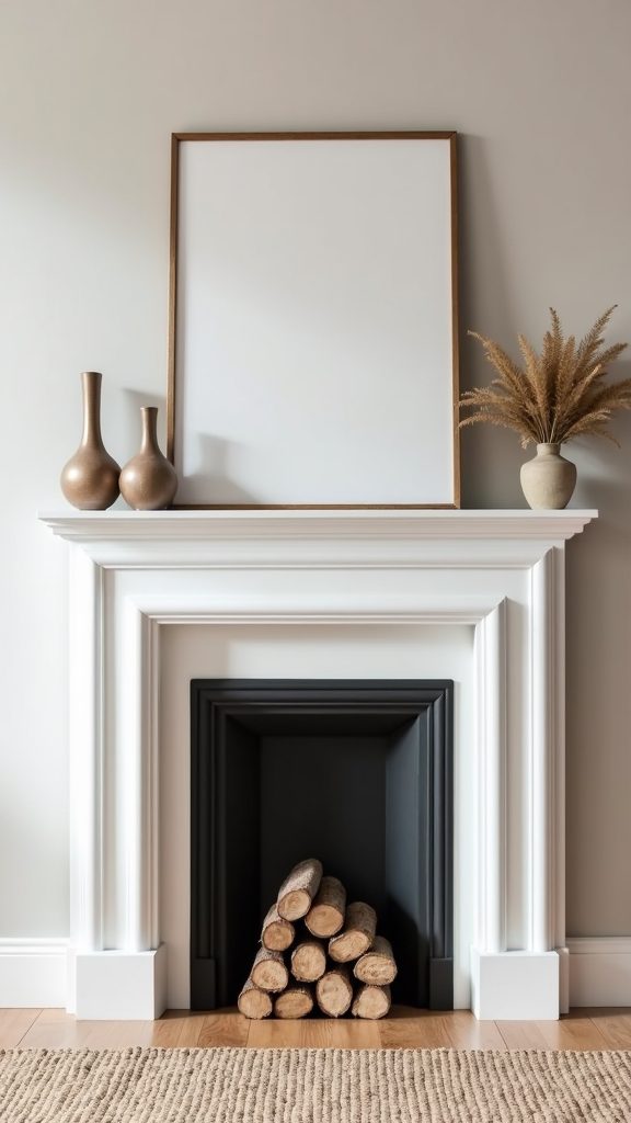 sleek seasonal mantel design