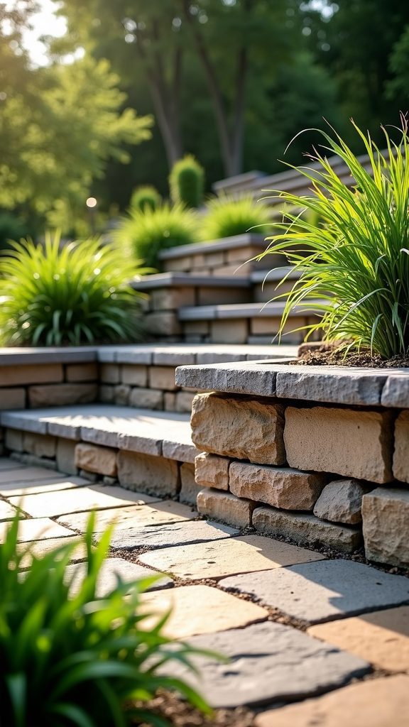stacked landscape retaining walls